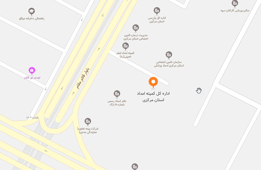 نقشه اراک
